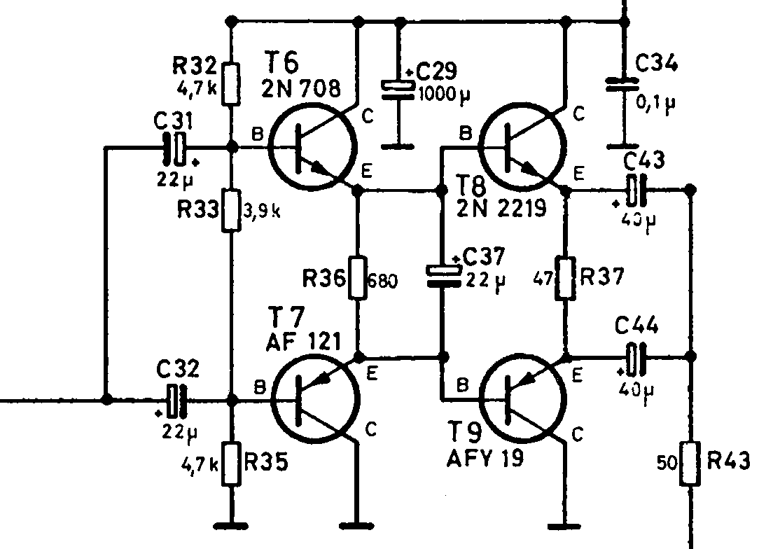 [Schematic of the FS30's output stage]