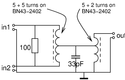 [circuit of practical 3 dB coupler]